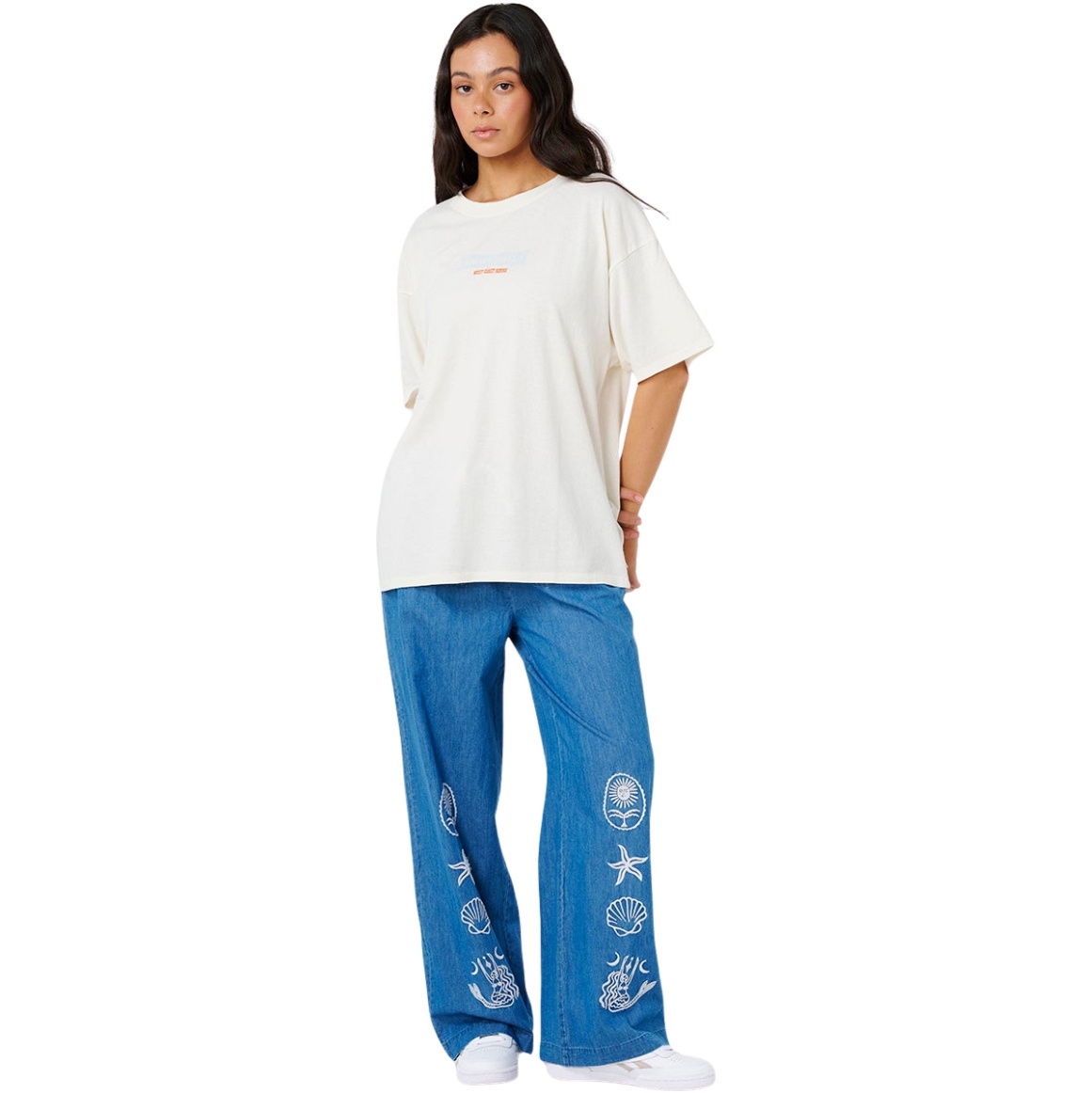 2026 Rip Curl Womens Half Moon Bay Heritage Tee 0NMWTE - Bone